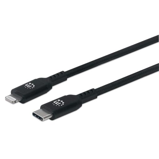 Cable USB-C a Lightning para carga Manhattan Negro 0.5 M.