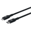 Cable USB-C a Lightning para carga Manhattan Negro 0.5 M.