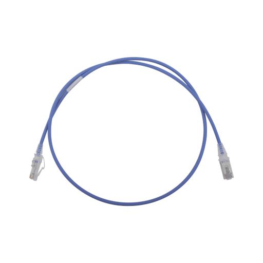 Siemon Patch Cord MC6 Modular Cat6 UTP, CM/LS0H, 3ft, Color Azul, Diámetro Reducido (28AWG)