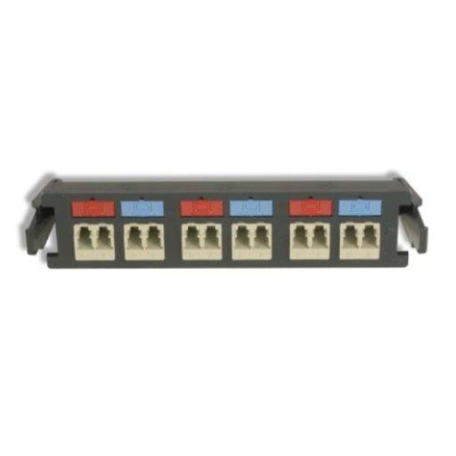 Siemon Placa acopladora de Fibra Óptica Quick-Pack, Con 6 Conectores LC/UPC Duplex (12 Fibras), Para Fibra Monomodo, Azul