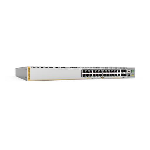 Allied Telesis Switch Inteligente Empresarial para Distribución,  PoE+, Stackable, Capa 3, 24 puertos Gbps + 4 puertos SFP+ 10 G, 740 W, Doble fuente PSU, Serie x530L