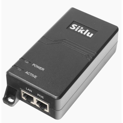 Siklu Inyector PoE Pasivo, 1 Gbps, 60 W, 55 Vcc, 100-240 Vca, Cable CA 