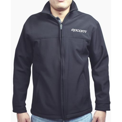 Epcom Elegante Chamarra para Caballero Color Negro Fabricada en Poliéster Dry Fit Impermeable