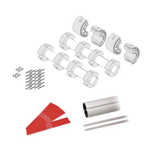 CAME Kit de mástil para barreras GARD8 / Incluye 2 secciones tubulares de 4m / Incluye tiras reflejantes / Incluye unión central