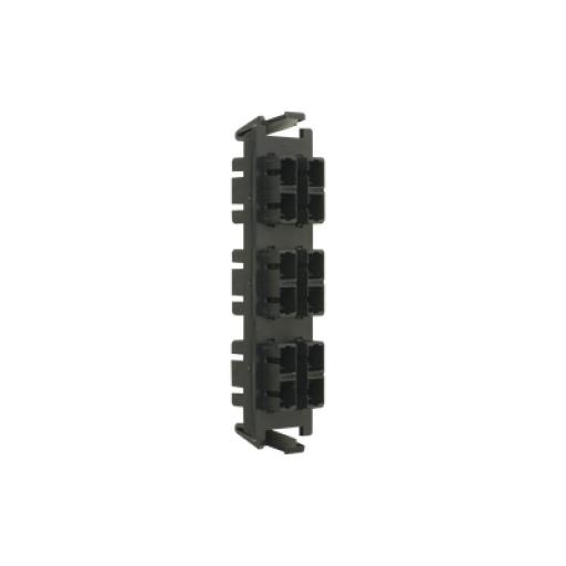 Siemon Placa acopladora de Fibra Óptica Quick-Pack, Con 6 Conectores SC Duplex (12 Fibras), Negro