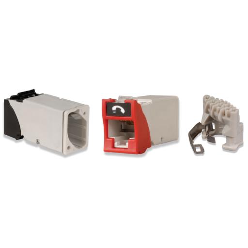 Siemon Jack Z-MAX UTP Categoría 6, Montaje híbrido en Placa de Pared (Plano y Angulado), Color Rojo