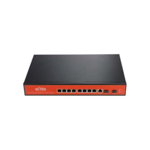 [WI-TEK_WI-PMS310GF-UPS-PLUS] WI-TEK Switch Administrable Capa 2 de 8 puertos 10/100/1000 PoEaf/at + 2 x SFP Gigabit, con respaldo para energía solar