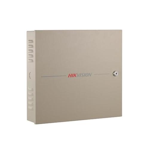 Hikvision Digital Technology Controlador de Acceso / 2 Puerta / 4 Lectores de Huella y Tarjetas / Integración con Video / 100,000 Tarjetas / Incluye Gabinete y Fuente de Alimentación 12Vcc/8A / Soporta batería de respaldo 