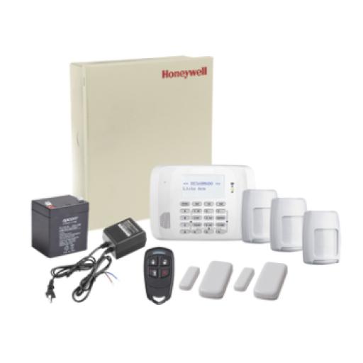 HONEYWELL HOME RESIDEO Kit inalámbrico de panel VISTA48 con teclado 6162RF receptor inalámbrico, 2 contactos 5800MINI, 3 PIR 5800PIR, 1 remoto, batería y transformador