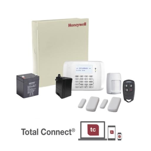 HONEYWELL HOME RESIDEO Kit inalámbrico de panel VISTA48 con teclado 6162RF receptor inalámbrico, 2 contactos 5800MINI, 1 PIR 5800PIR, 1 remoto, batería y transformador