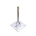 SYSCOM TOWERS Base para Mástil Hasta 2" con Opresores, Base de 50 x 50 cm y Tubo de 80 cm Ced. 30. Galv. Inmersión.