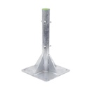 SYSCOM TOWERS Base para Mástil Hasta 2" con Opresores, Base de 50 x 50 cm y Tubo de 80 cm Ced. 30. Galv. Inmersión.