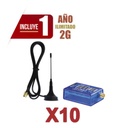 M2M SERVICES KIt de 10 Comunicadores de Alarma MINI012G con Antena 2G / Incluyen 1 Año de Cobertura / Aplicación Gratuita / Cero Configuración / Compatible Honeywell/DSC/CROW/PIMA