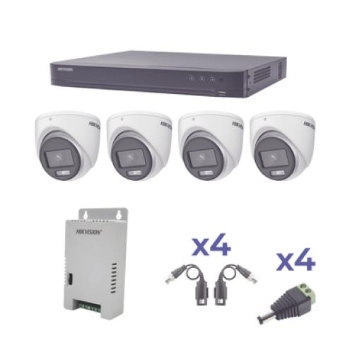 [HIKVISIONDIGITALTECHNOLOGY_KH1080P4EC] Hikvision Digital Technology KIT COLORVU TURBOHD 1080p / Dvr 4 Canales / 4 Cámaras eyeball (exterior) lente 2.8mm / Fuente de poder profesional / Transceptores de video y Accesorios de corriente