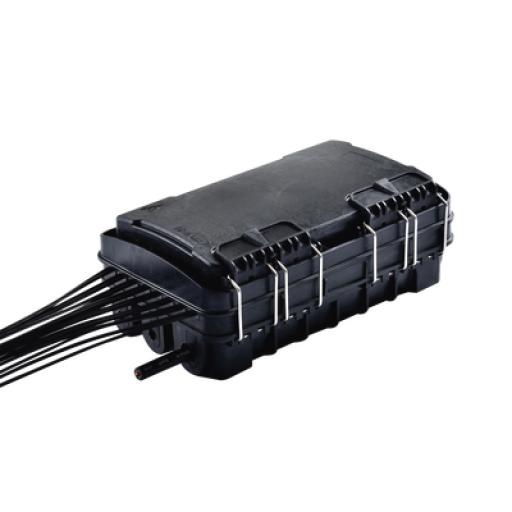 [FIBERHOME_FDP-420E-16] FiberHome Caja de Distribución de Fibra Óptica para 24 Empalmes, con 16 acopladores SC/APC simplex, Exterior IP65, Color Negro