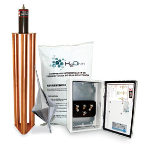 Total Ground Kit de Pararrayo con Punta en Acero Inoxidable con Diámetro de Protección de 160 metros.