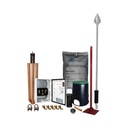 Total Ground Kit Pararrayo con Punta en Aluminio con Accesorios para Protección de Diámetro de 160 m.