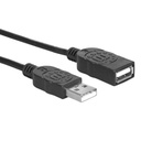 Cable de Extensión USB 2.0 Manhattan Negro 1.8 M.