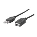 Cable de Extensión USB 2.0 Manhattan Negro 1.8 M.