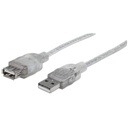 Cable de Extensión USB 2.0 de Alta Velocidad Manhattan 4.5 m Plata.