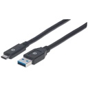 Cable para Dispositivos USB-C Manhattan Negro 3 M.
