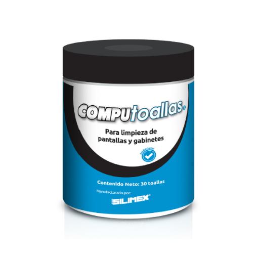 [SILIMEX_COMPUTOALLAS] Silimex Toallas húmedas antibacteriales, para limpieza de gabinetes, equipos de cómputo, audio, vídeo y telefonía, 30 piezas