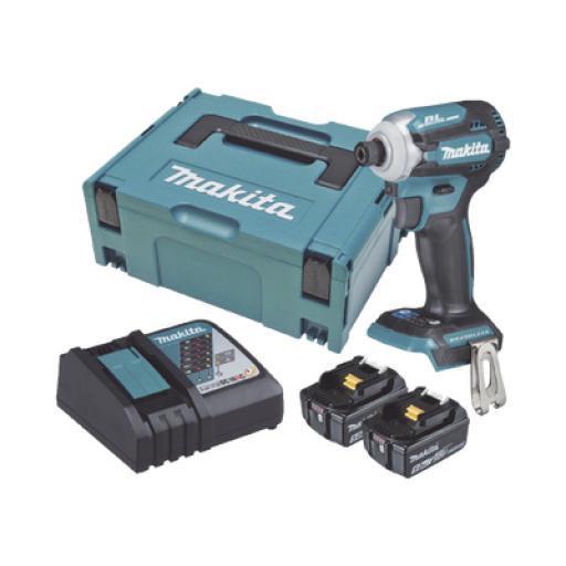 Makita Atornillador de Impacto 18 Vcc, 3,800 RPM, 180N.m. Incluye: estuche MAKPAC, Cargador y 2 Bat. 5Ah