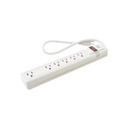 Surtek Multicontacto con Supresor de Picos 450 Joules, Voltaje de Entrada: 127 Vca NEMA 5-15P, Con 6 Salidas NEMA 5-15R.