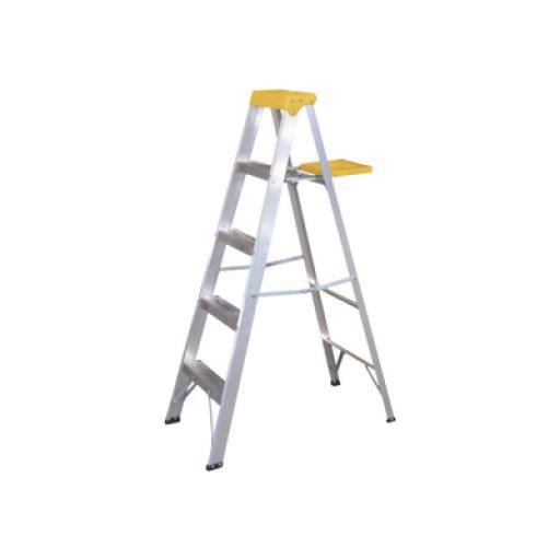 Surtek Escalera de Aluminio Tipo Tijera, 5 Peldaños de 1.83 metros.