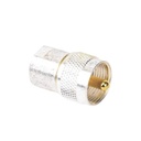 RF Industries Adaptador UNIDAPT Hembra a UHF Macho (PL-259). Plata / Oro / Teflón.