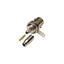 RF Industries Conector BNC Hembra a 50 Ohm, Montaje Frontal en D-Plano, Anillo Plegable para Cables RG-174/U y RG-316/U, Niquel/ Oro/ Teflón.