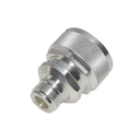 RF Industries Adaptador en Línea de Conector DIN 7-16 Macho a N Hembra, Plata/ Plata/ Teflón.