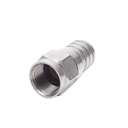 RF Industries Conector F Macho, 75 Ohm, Plegable para Cable RG-6/U sin pin, Niquel/Polietileno.
