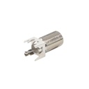 RF Industries Conector F Hembra para PCB de Montaje Vertical, Níquel/ Estaño/ Polietileno.