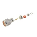 RF Industries Conector N Macho de Rosca para RG-58/U, RG-142/U, Plata/ Oro/ Teflón.