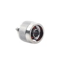RF Industries Conector N Macho Coaxial de Anillo Plegable para Cable RG-142/U, Niquel/ Oro/ Teflón.