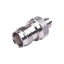 RF Industries Adaptador en Línea de Conector TNC Hembra a SMA Hembra, Niquel/ Oro/ Teflón.
