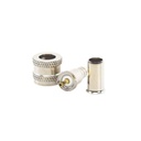 RF Industries Conector Mini UHF Macho, 50 Ohm, de Anillo Plegable para Cables RG-58/U, RG-142/U, Niquel/Oro/Delrin.