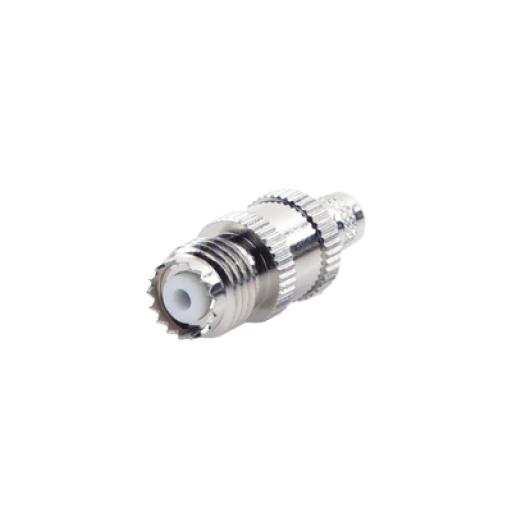 RF Industries Conector Mini-UHF Hembra en Línea, de Anillo Plegable para Cable Coaxial RG-8/X, 9258, LMR-240, Níquel/ Plata/ Teflón.