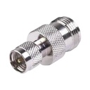 RF Industries Adaptador en Línea, de Conector Mini-UHF Macho a N Hembra, Níquel/ Oro/ Teflón.