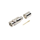 RF Industries Conector BNC Macho de 75 Ohm, Anillo Plegable, para Cable 8238, RG-11/U, Níquel/ Oro/ Teflón.