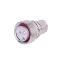 RF Industries Adaptador en Línea de Conector DIN 7-16 Macho a N Macho, Plata / Plata / Teflón.