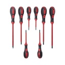 Epcom Juego de 8 Desarmadores con Aislante para Electricistas.