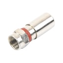 Epcom Conector F Macho de Compresión, Metálico para cable RG-6, Cuerpo de Bronce Niquelado.