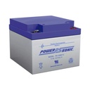 Power-Sonic Batería 12V, 26AH, Para Respaldo, Tecnologías AGM/VRLA, 5 Años Vida Útil, Terminales F2, Reconocida UL  