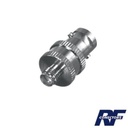 RF Industries Adaptador en Línea  de Conector BNC Hembra a SMA Hembra / Radios Portátil Kenwood, Uniden, Níquel/ Oro/ Teflón.
