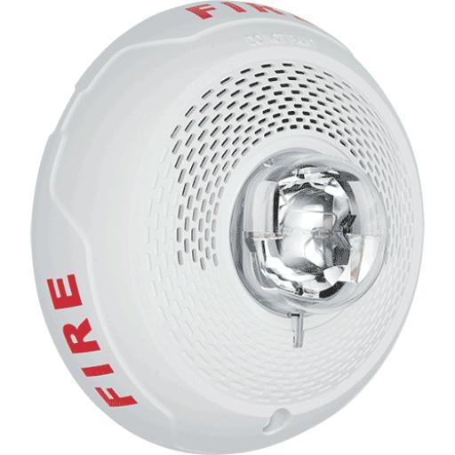 System Sensor Bocina con Lámpara Estroboscópica, Montaje en Techo, Color Blanco, Nuevo Diseño Moderno y Elegante y Menor Consumo de Corriente