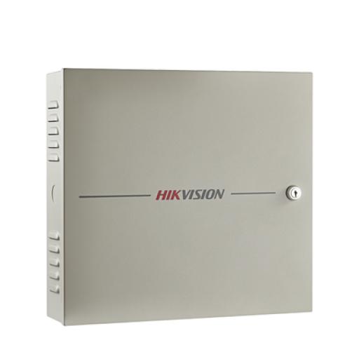 Hikvision Digital Technology Controlador de Acceso 1 Puerta / 2 Lectores de Huella o tarjeta / Integración con cámaras / 100,000 Tarjetas / Incluye Gabinete y Fuente de Alimentación 12Vcc/8A / Software GRATUITO