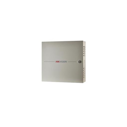 Hikvision Digital Technology Controlador de Acceso / 4 Puerta / 8 Lectores Huella y Tarjeta / Integración con Video / 100,000 Tarjetas / Incluye Gabinete y Fuente de Alimentación 12Vcc/8A / Soporta batería de respaldo