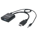 Convertidor HDMI a VGA Manhattan Negro.